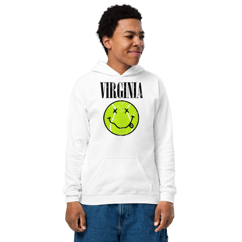 Virginia Smiley Face Tennis Ball by CoVA Tennis Youth heavy blend hoodie