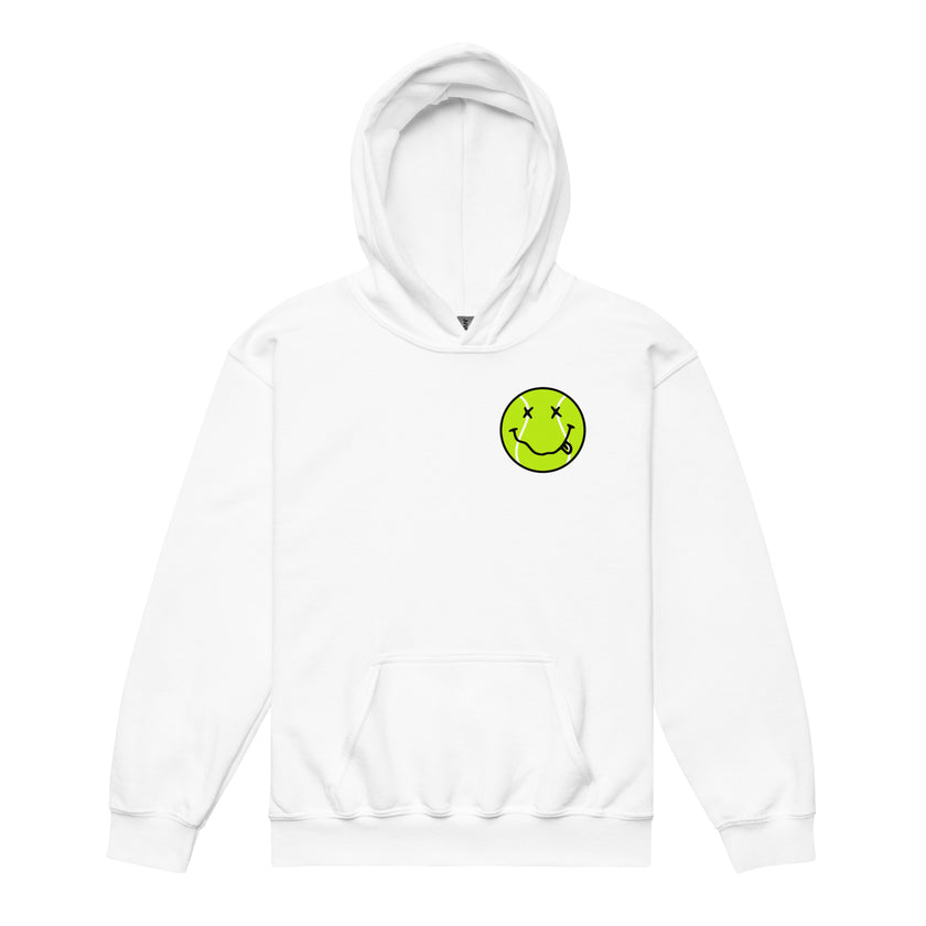 Smiling Tennis Ball by CoVA Tennis Youth heavy blend hoodie