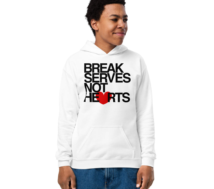 Break Serves Not Hearts CoVA Tennis Youth heavy blend hoodie