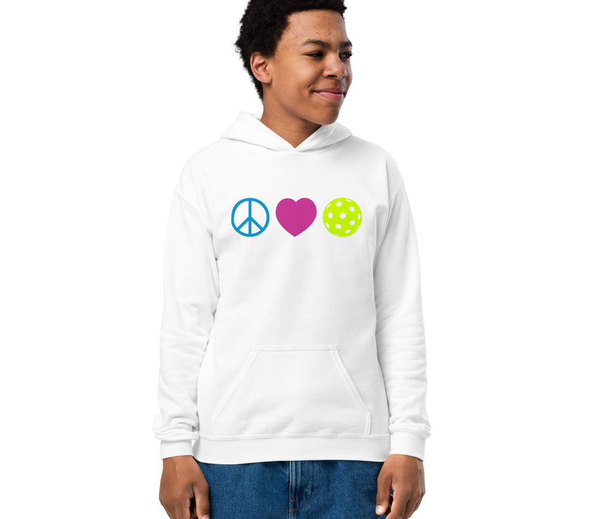 Peace Love Pickleball Youth heavy blend hoodie