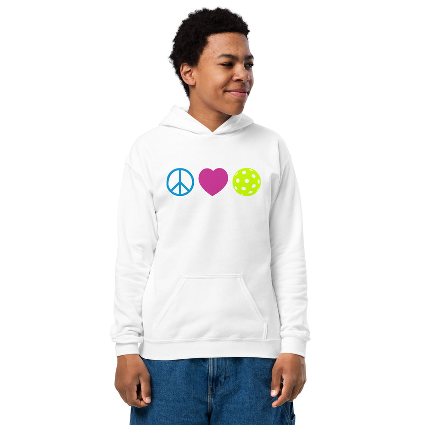 Peace Love Pickleball Youth heavy blend hoodie