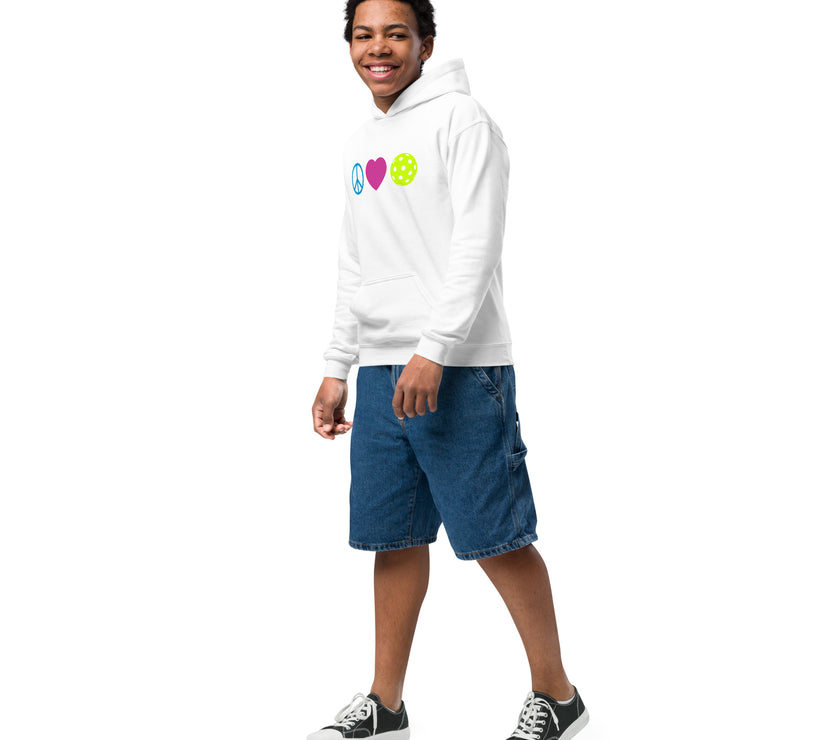 Peace Love Pickleball Youth heavy blend hoodie