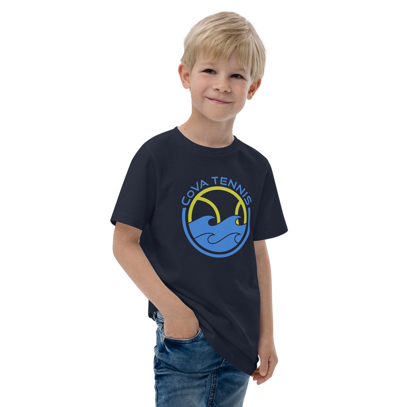 CoVA Tennis Ball & Waves Logo Youth jersey t-shirt