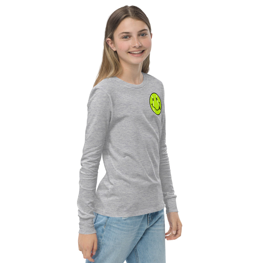 Smiling Tennis Ball by CoVA Tennis Youth long sleeve tee