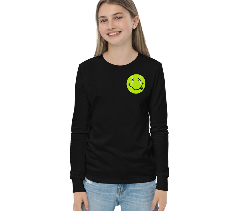 Smiling Tennis Ball by CoVA Tennis Youth long sleeve tee