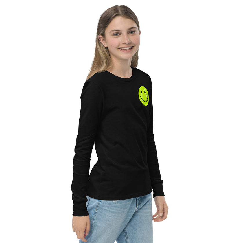 Smiling Tennis Ball by CoVA Tennis Youth long sleeve tee