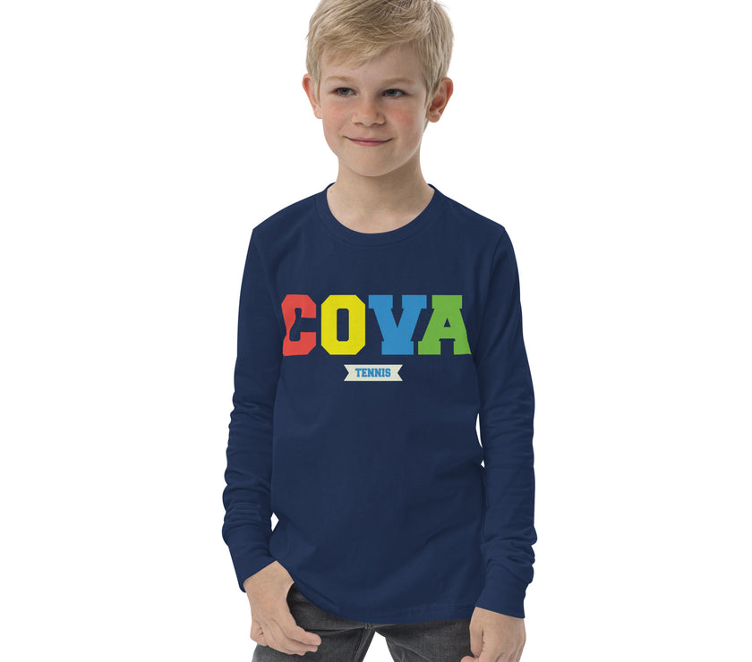 COVA Tennis Rainbow Youth long sleeve tee shirt