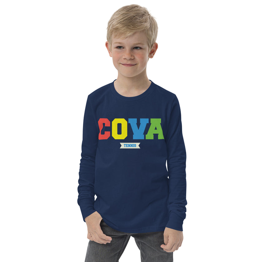 COVA Tennis Rainbow Youth long sleeve tee shirt