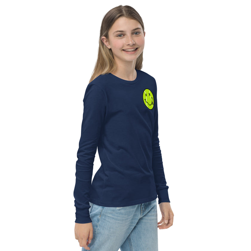 Smiling Tennis Ball by CoVA Tennis Youth long sleeve tee