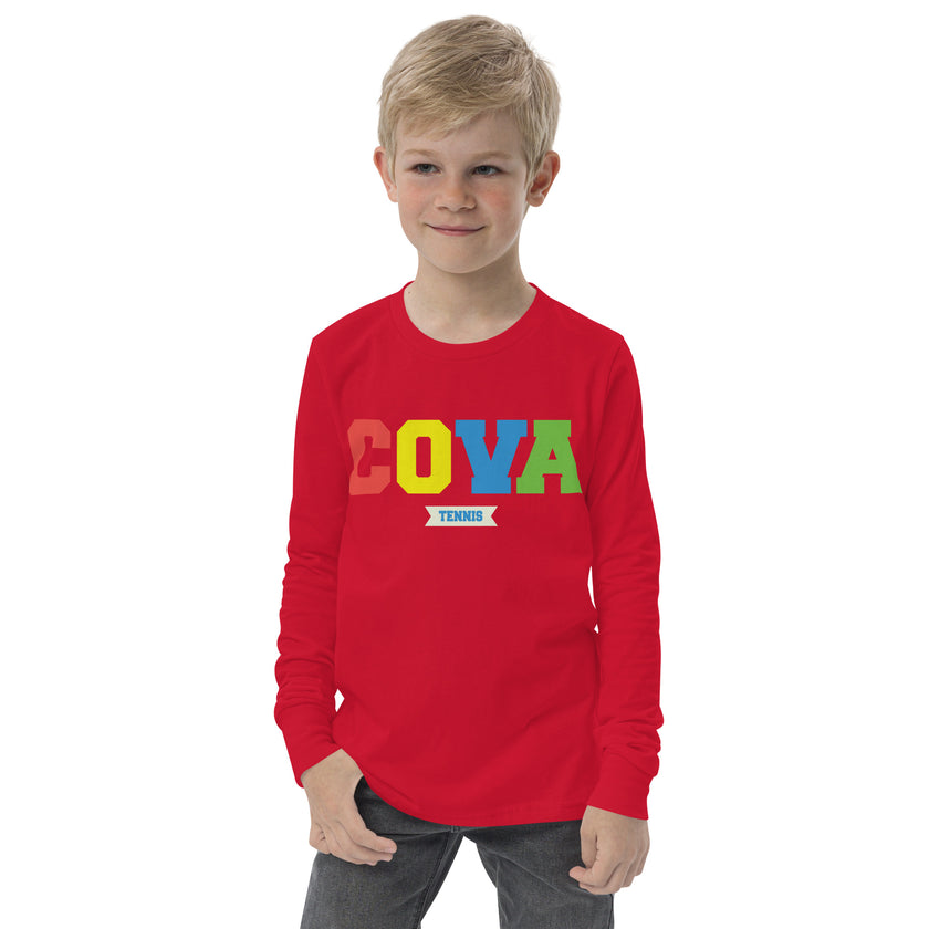 COVA Tennis Rainbow Youth long sleeve tee shirt