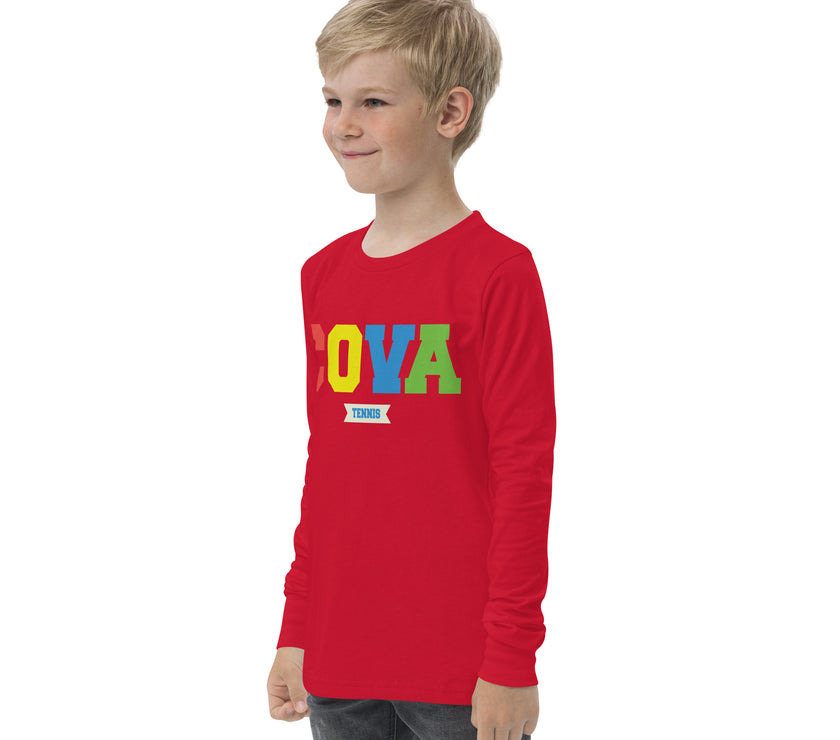 COVA Tennis Rainbow Youth long sleeve tee shirt