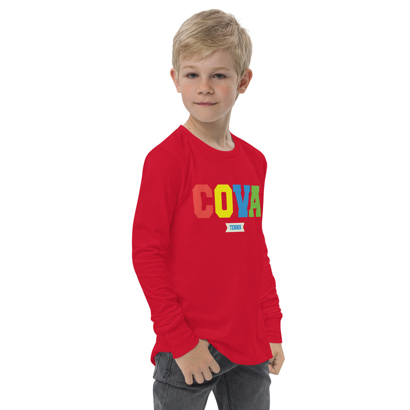 COVA Tennis Rainbow Youth long sleeve tee shirt