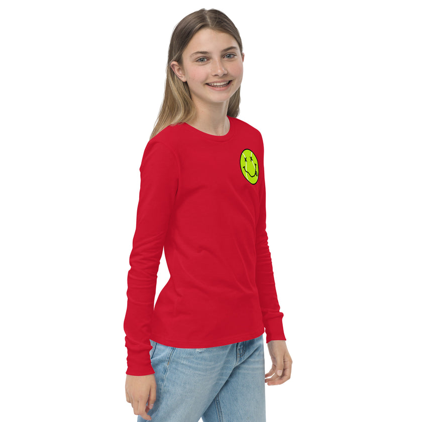 Smiling Tennis Ball by CoVA Tennis Youth long sleeve tee