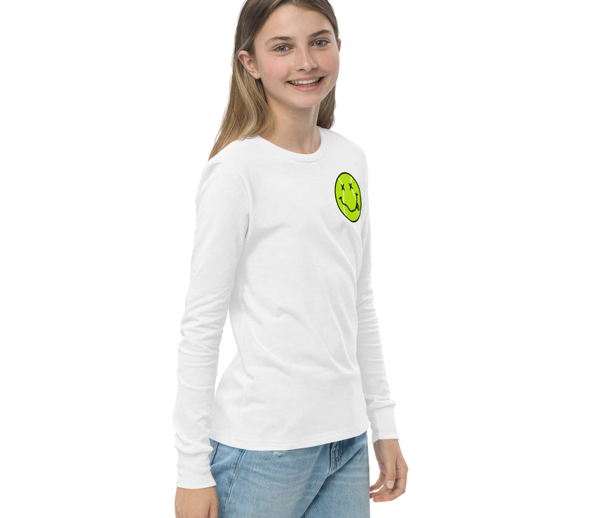 Smiling Tennis Ball by CoVA Tennis Youth long sleeve tee