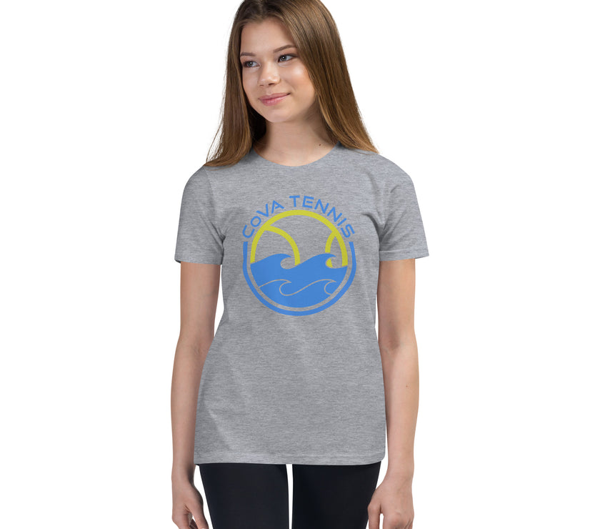 CoVA Tennis Ball & Waves Logo Youth Short Sleeve T-Shirt