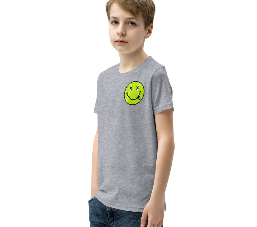 Smiling Tennis Ball by CoVA Tennis Youth Short Sleeve T-Shirt