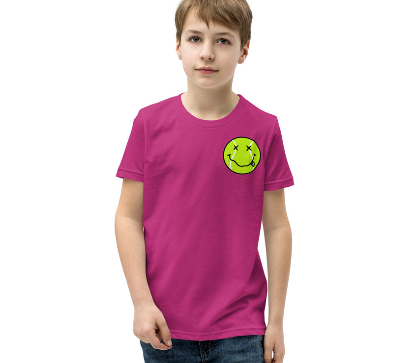 Smiling Tennis Ball by CoVA Tennis Youth Short Sleeve T-Shirt