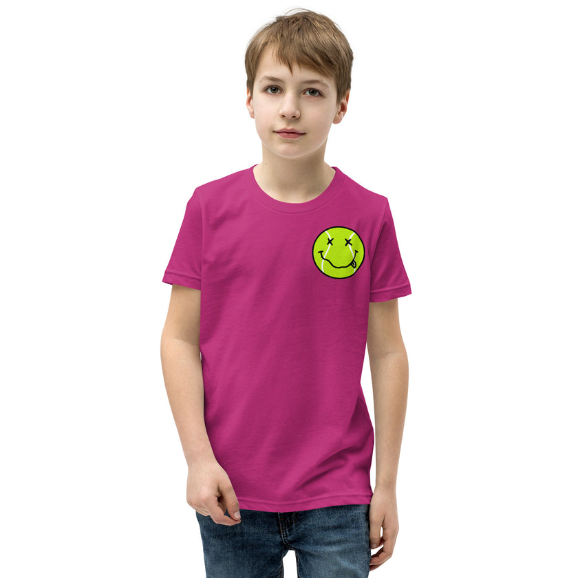 Smiling Tennis Ball by CoVA Tennis Youth Short Sleeve T-Shirt