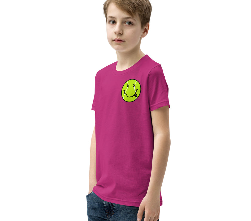 Smiling Tennis Ball by CoVA Tennis Youth Short Sleeve T-Shirt