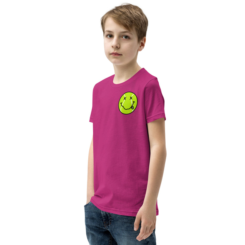 Smiling Tennis Ball by CoVA Tennis Youth Short Sleeve T-Shirt