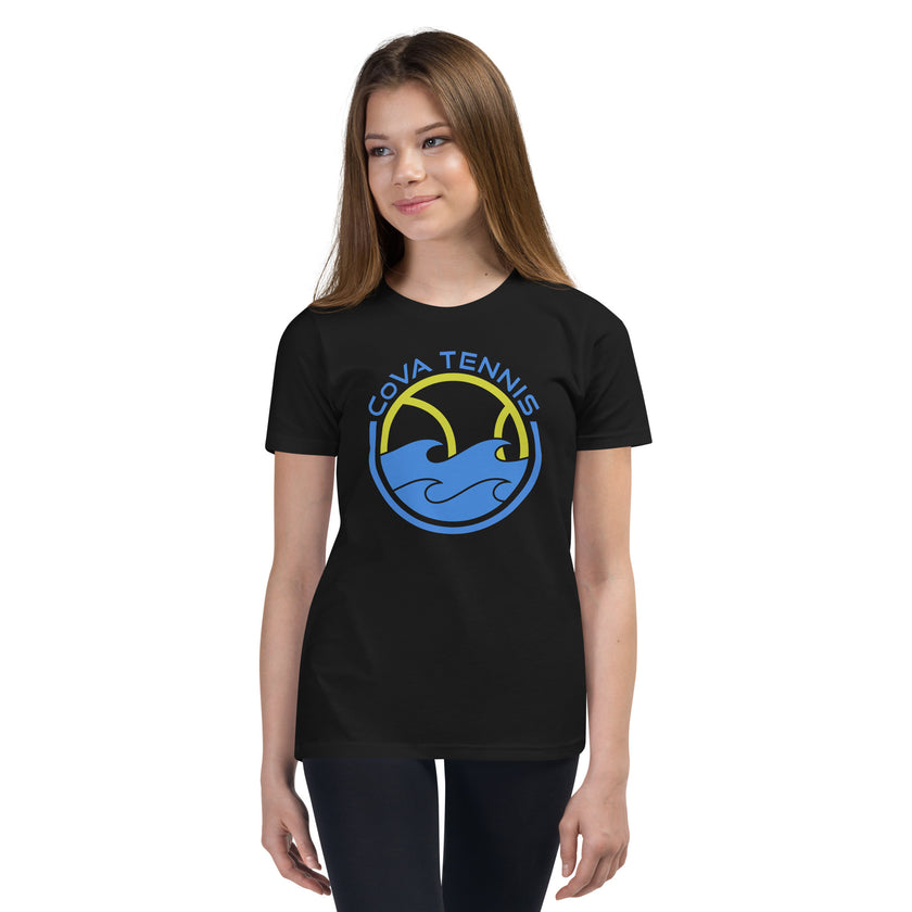 CoVA Tennis Ball & Waves Logo Youth Short Sleeve T-Shirt