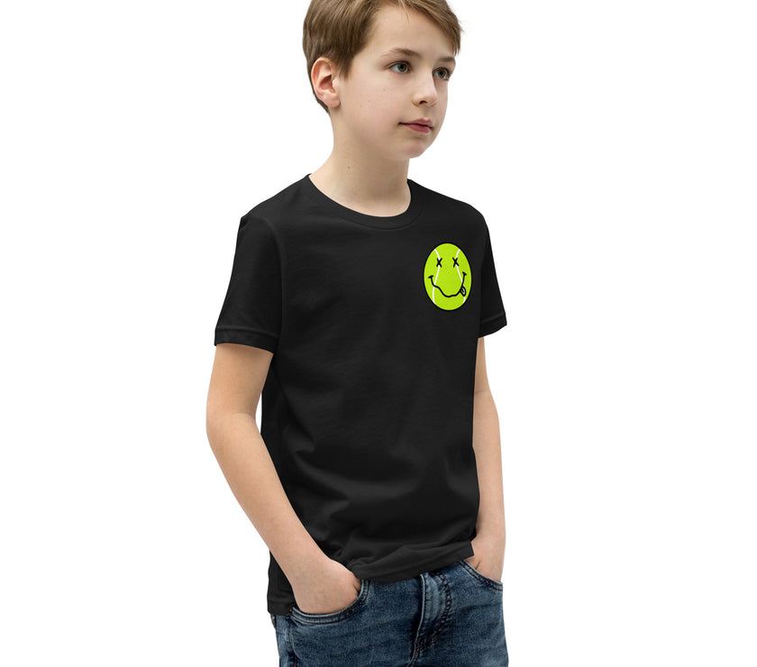 Smiling Tennis Ball by CoVA Tennis Youth Short Sleeve T-Shirt