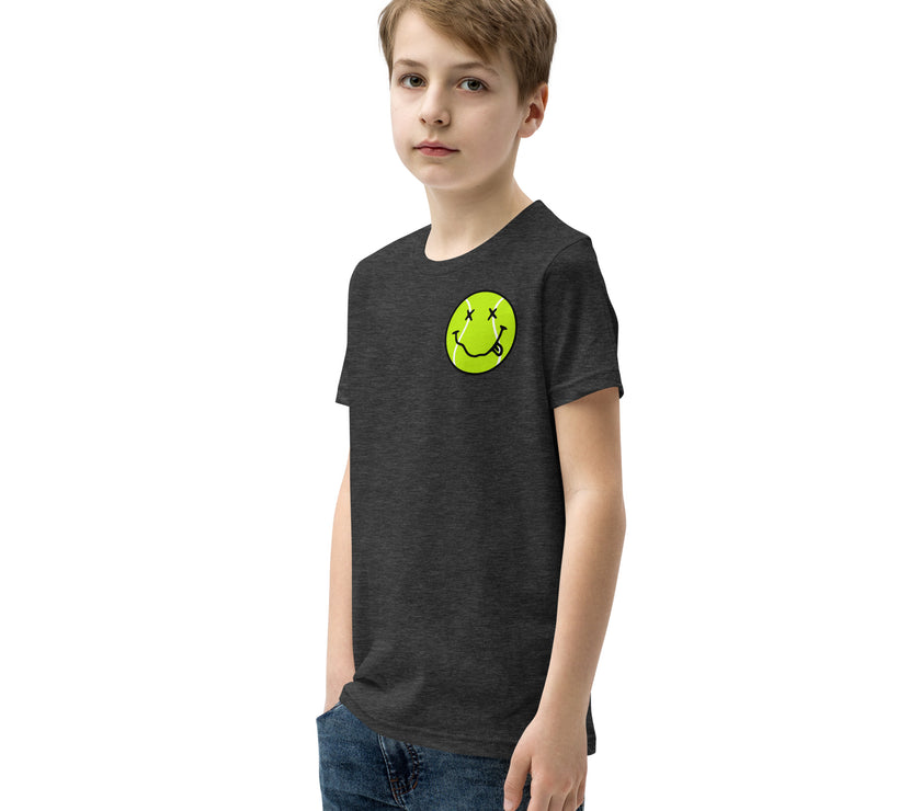 Smiling Tennis Ball by CoVA Tennis Youth Short Sleeve T-Shirt