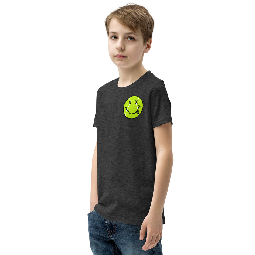 Smiling Tennis Ball by CoVA Tennis Youth Short Sleeve T-Shirt