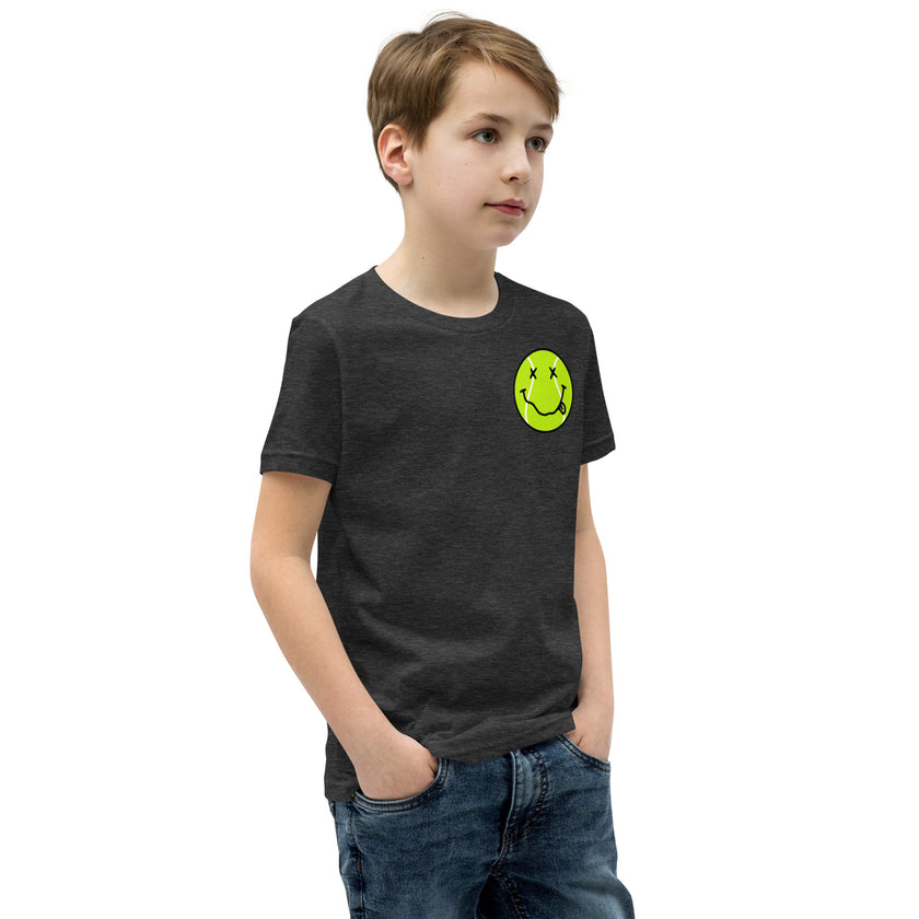 Smiling Tennis Ball by CoVA Tennis Youth Short Sleeve T-Shirt