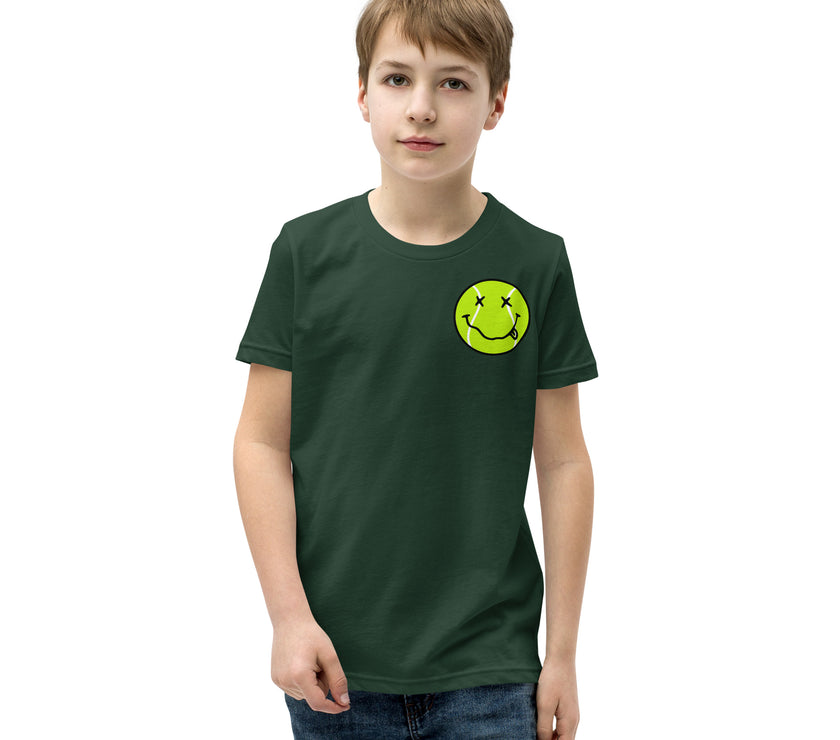 Smiling Tennis Ball by CoVA Tennis Youth Short Sleeve T-Shirt