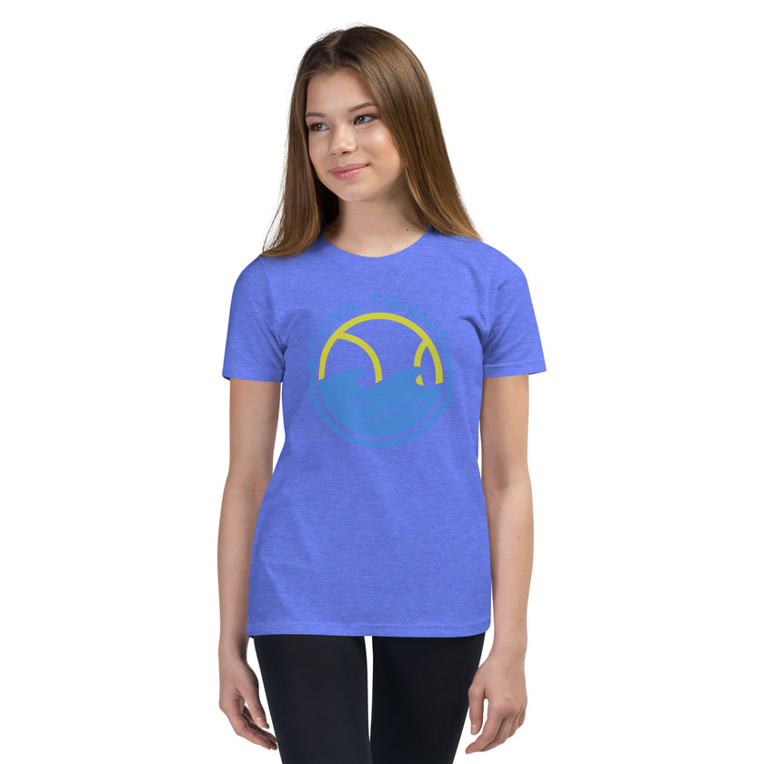 CoVA Tennis Ball & Waves Logo Youth Short Sleeve T-Shirt