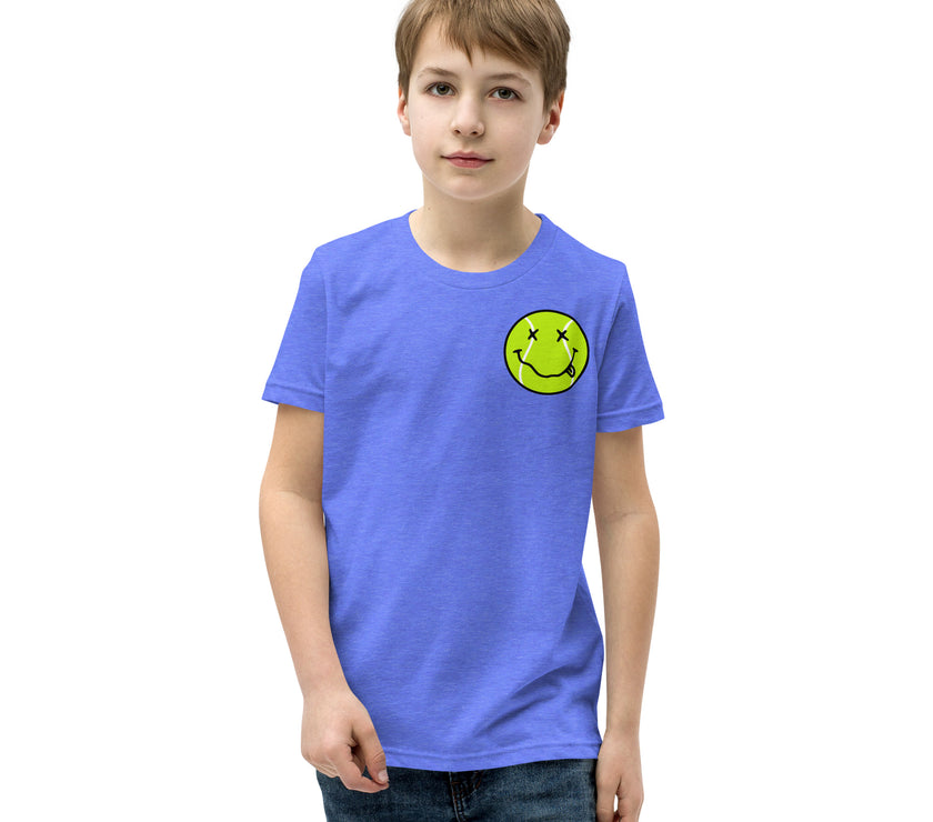 Smiling Tennis Ball by CoVA Tennis Youth Short Sleeve T-Shirt