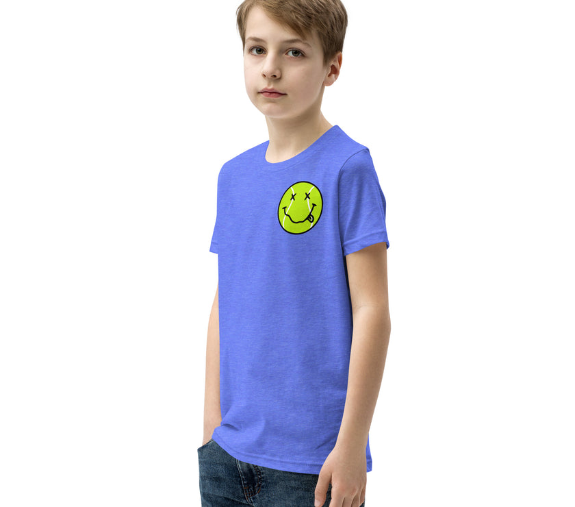 Smiling Tennis Ball by CoVA Tennis Youth Short Sleeve T-Shirt