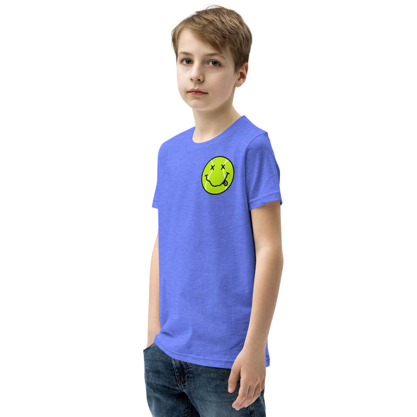 Smiling Tennis Ball by CoVA Tennis Youth Short Sleeve T-Shirt