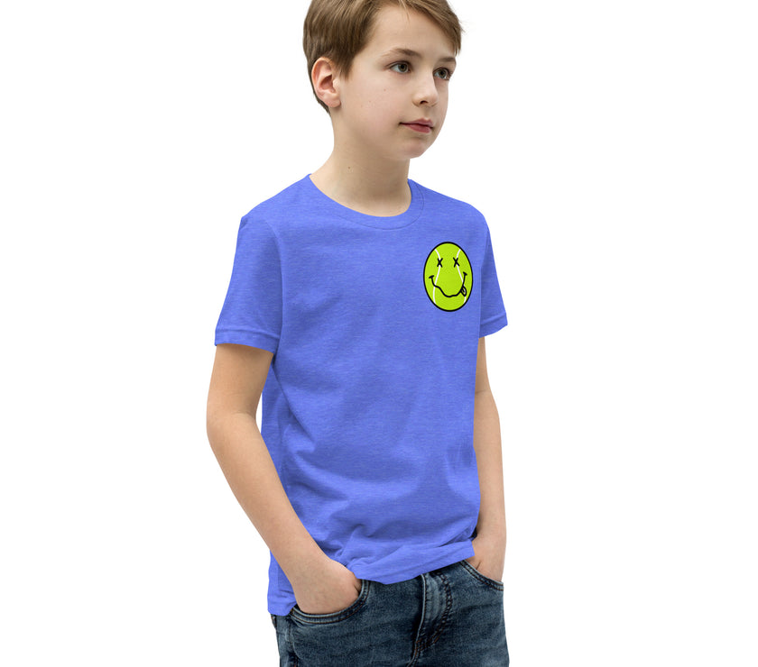 Smiling Tennis Ball by CoVA Tennis Youth Short Sleeve T-Shirt