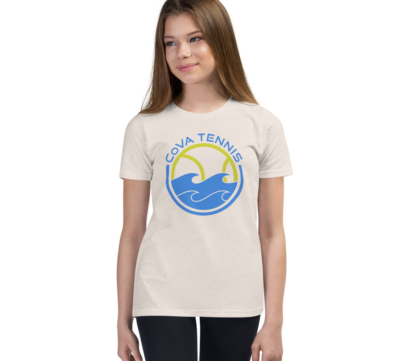 CoVA Tennis Ball & Waves Logo Youth Short Sleeve T-Shirt