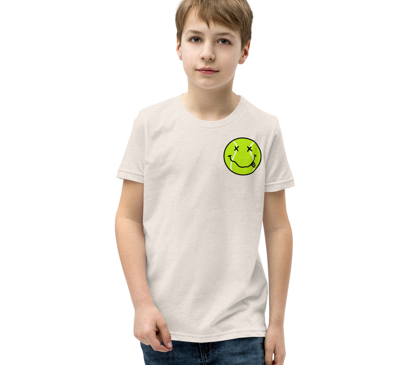 Smiling Tennis Ball by CoVA Tennis Youth Short Sleeve T-Shirt