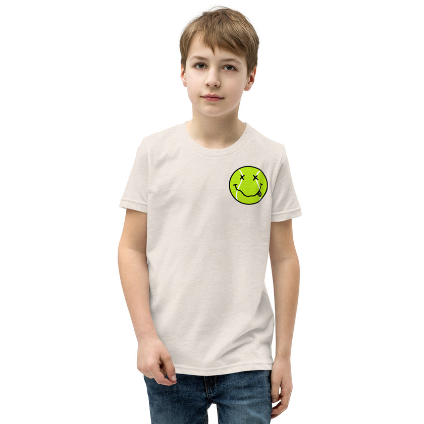 Smiling Tennis Ball by CoVA Tennis Youth Short Sleeve T-Shirt