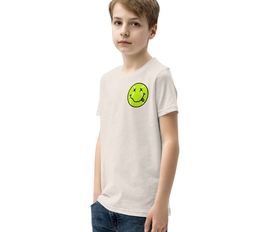 Smiling Tennis Ball by CoVA Tennis Youth Short Sleeve T-Shirt