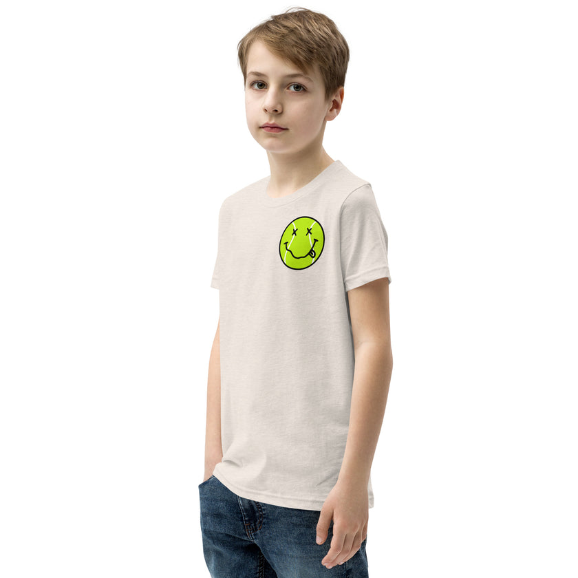 Smiling Tennis Ball by CoVA Tennis Youth Short Sleeve T-Shirt