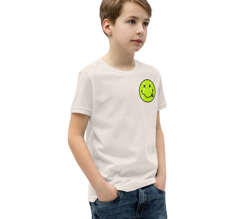 Smiling Tennis Ball by CoVA Tennis Youth Short Sleeve T-Shirt