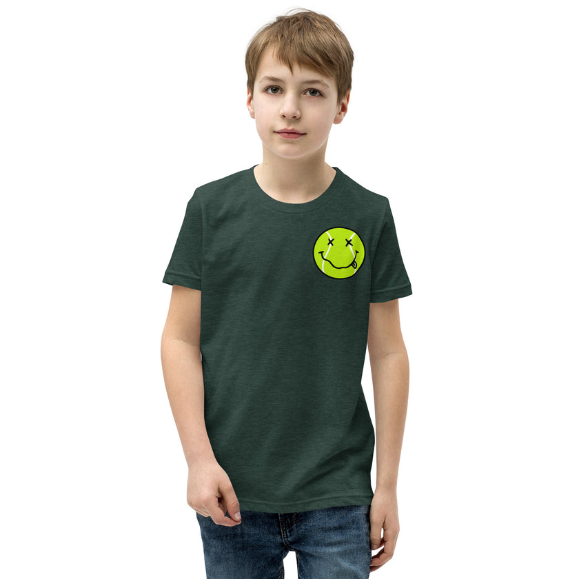 Smiling Tennis Ball by CoVA Tennis Youth Short Sleeve T-Shirt