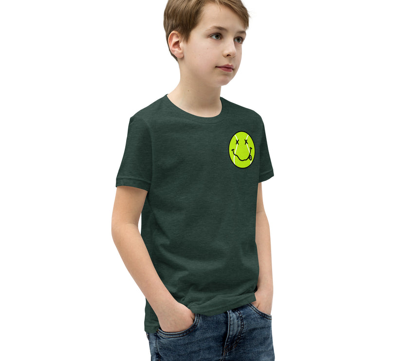 Smiling Tennis Ball by CoVA Tennis Youth Short Sleeve T-Shirt