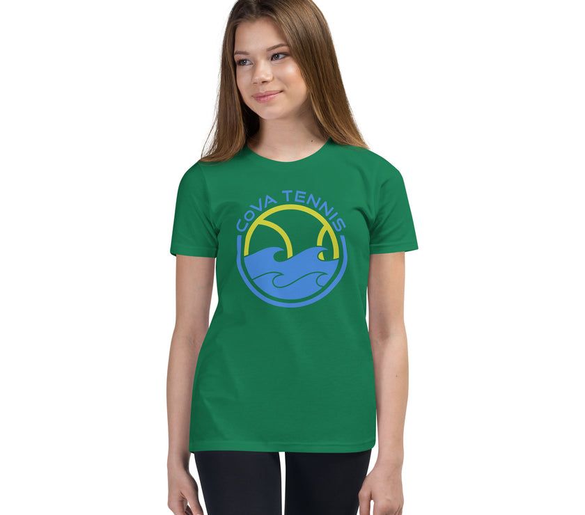 CoVA Tennis Ball & Waves Logo Youth Short Sleeve T-Shirt