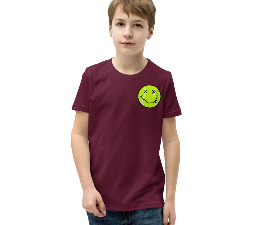 Smiling Tennis Ball by CoVA Tennis Youth Short Sleeve T-Shirt