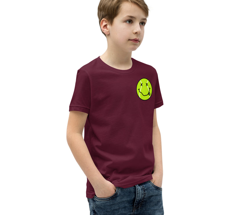 Smiling Tennis Ball by CoVA Tennis Youth Short Sleeve T-Shirt