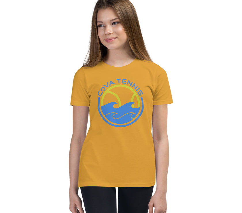 CoVA Tennis Ball & Waves Logo Youth Short Sleeve T-Shirt