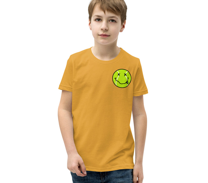 Smiling Tennis Ball by CoVA Tennis Youth Short Sleeve T-Shirt