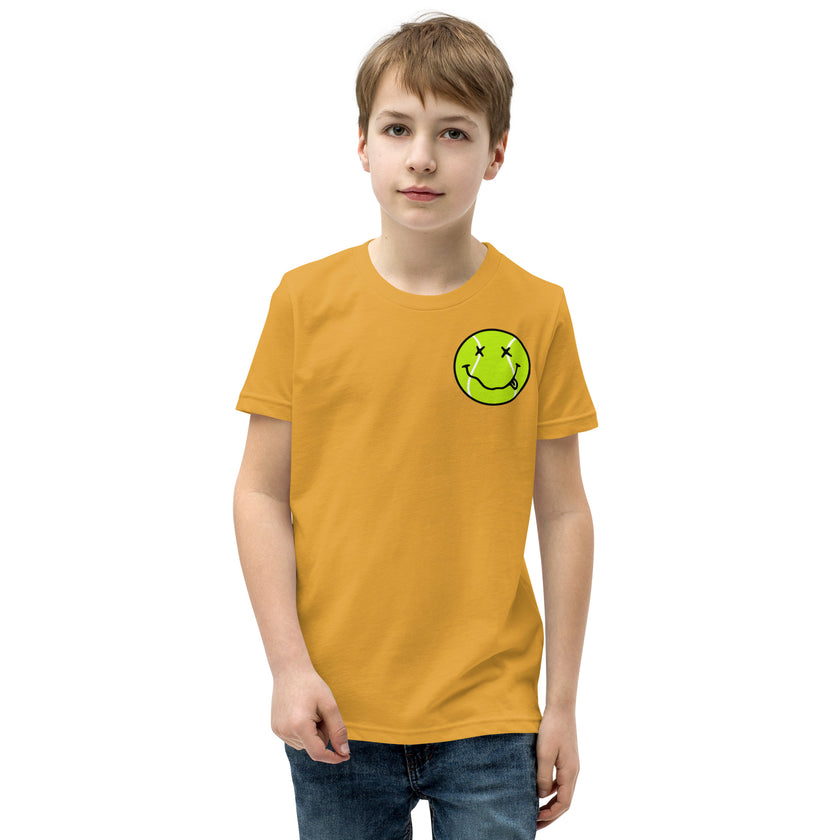 Smiling Tennis Ball by CoVA Tennis Youth Short Sleeve T-Shirt