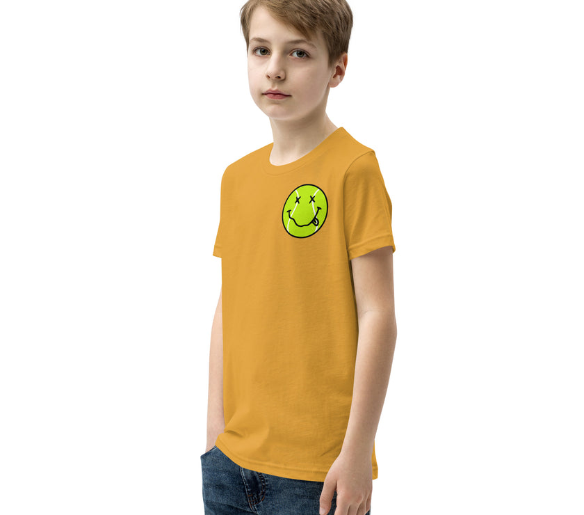 Smiling Tennis Ball by CoVA Tennis Youth Short Sleeve T-Shirt